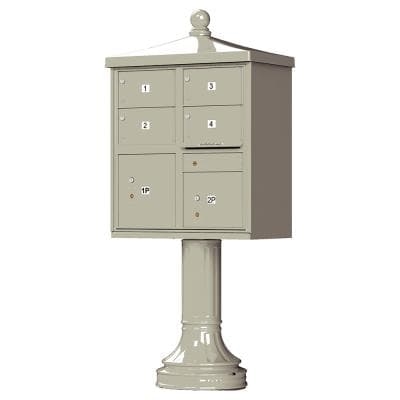 4 Tenant Door Apartment Pedestal Mailbox